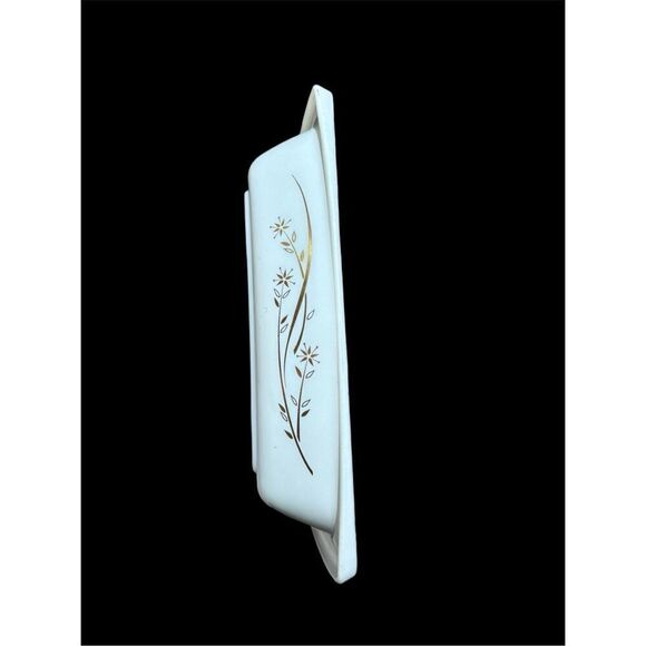 Vintage Pryex gold scroll Pyrex Golden honeysuckle 1.5 Qt baking dish 033 made i - Picture 4 of 12